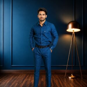 Teal blue pure Lilan cort set