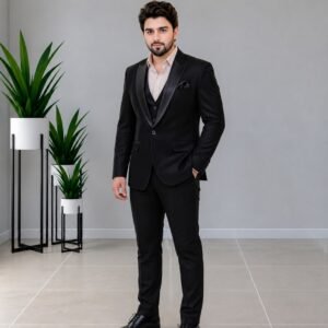 Black Korean japanese -coat pant -Tuxedo
