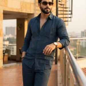 Teal blue -pure Lilan cort set